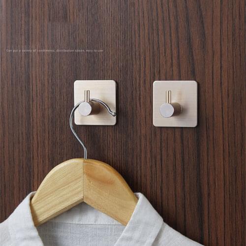Stainless Steel Coat Hook Heavy Duty Rustproof Storage Hanger Kicthen Bathroom Accessories Hanging Hooks Self Adhesive Rack