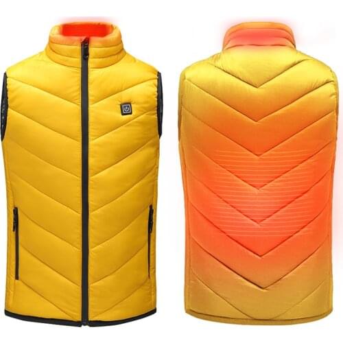 2019 Teens Student Outdoor USB Infrared Heating Vest Jacket Winter Flexible Electric Thermal Clothing Waistcoat Sports Hiking
