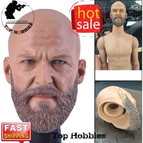 1/6 Scale Accessoires Male Head Sculpt Monger Bearded Head Sculpture Fit 12 Inch HotToys VERYCOOL Muscular Man Body Figure Gift