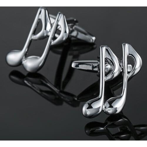 KC-025 Fashion Musical Note Cufflinks French Music Symbol Notes Men Cuff Links In Cufflinks & Tie Clips Jewelry For Men Gifts