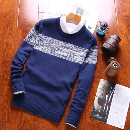 2021 New Men Autumn Spring Casual Knitted Cotton Pattern Sweaters Pullover Men Outfit Fashion O-Neck Sweater Coat Men 3XL