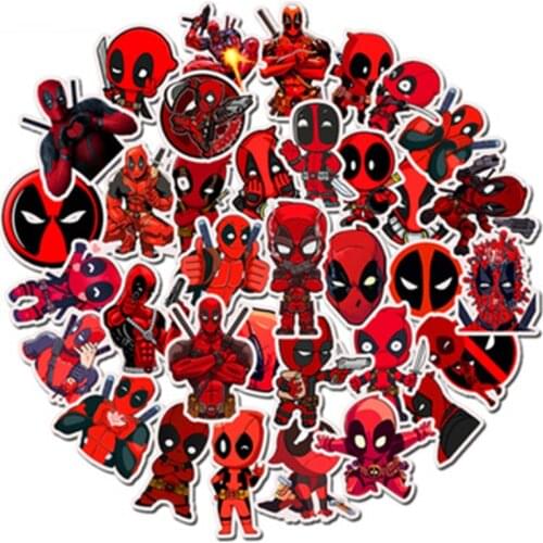 Disney 35pcs Superhero Deadpool Graffiti Stickers Explosion Style Fashion Personality Suitcase Guitar Cartoon Stickers