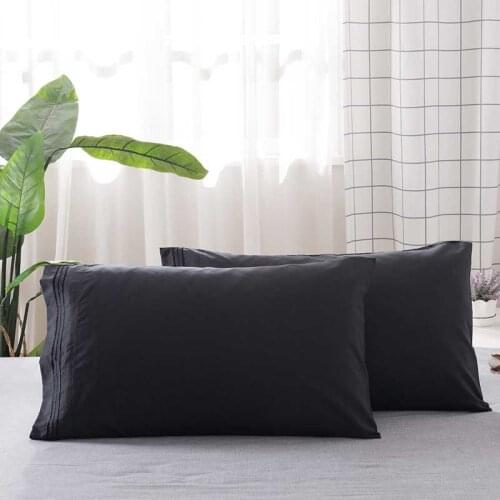 2pcs/pair Solid Color Pillow Cases 100% Polyester White White Black Grey Pillowcases Brief Style Pillow Case Cover
