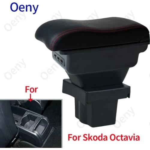 For Skoda Octavia Armrest box For Skoda Yeti Mk2 2005-2012 Car Armrest Retrofit parts Storage box car accessories USB
