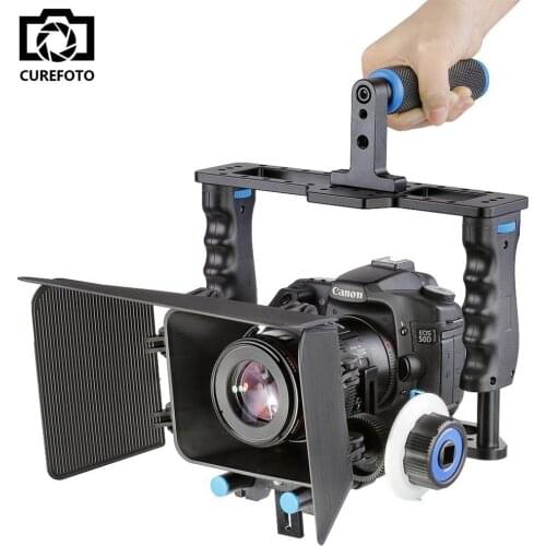 Professional DSLR Camera Rig Handheld Stabilizer Mount Cage+Matte Box+Follow Focus For Canon Nikon Sony Camera Video Camcorder