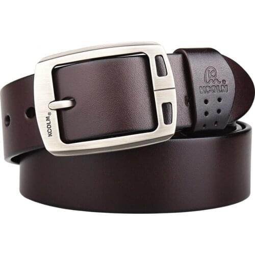 Double-pin Buckle Mens Luxury Fashion Belt Retro First Layer Pure Cowhide Jeans with Genuine Leather Stylish Mens Belts 150cm