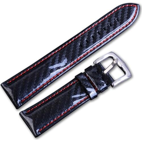 22mm High Quality Black Color Genuine Leather Watch Band Silver Buckle Watches Strap Smooth Polished Surface Belts For Exchange