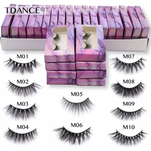 TDANCE Wholesale 5/10/20/50/100 Pairs Real Mink Lashes 12mm-16mm Soft Natural Long Eyelashes Handmade Makeup Reusable Eyelash