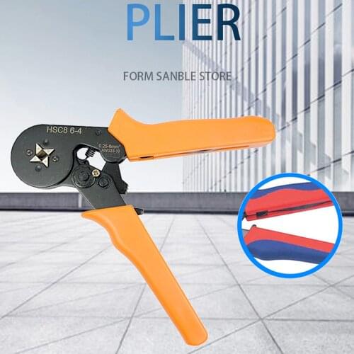 European Self-adjustable Mini type Crimping Plier Cable ferrules crimping tools for wire cord end sleeves clamp tools HSC8 6-4A