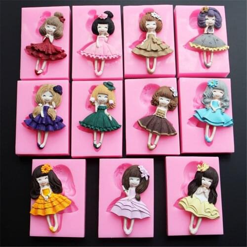 Beautiful Girls Silicone Mold DIY Fondant Chocolate Candy Cake Tools Craft Baking Mould Kitchen Baking Accessories M1086