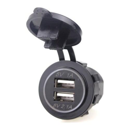 LED Lamp Of Automobile And Motorcycle 3.1A Waterproof Dual USB Mobile Phone Socket Charger With Terminal