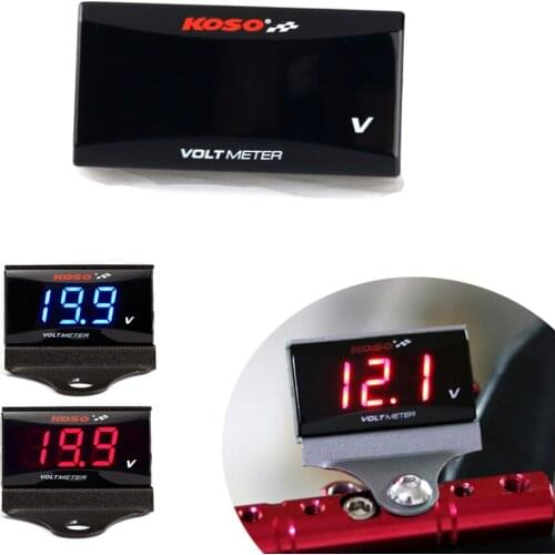 Koso Universal 12V Voltmeter Volt Meter Voltage Rectangle Mini LED Digital Meter for Motorcycle Motorbike