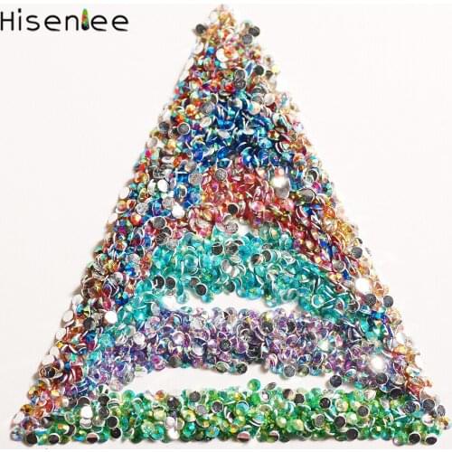 High quality fashion 2mm 5000Pieces mixed 8 color AB acrylic rhinestone 3D charm DIY nail art jewelry decoration