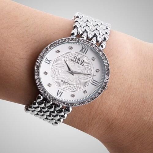 2017 New Top Brand G&D Women Watches Ultra Thin Stainless Steel Analog Display Quartz Wristwatch Luxury Watches Relogio Feminino