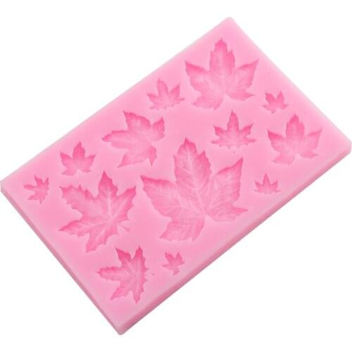 3D Silicone Maple Leaf Mold Chocolate Cookies Making Mold Jelly Fondant Decorating Maple Shape Caly Moulds for Kitchen Baking