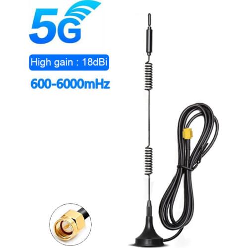 1PCS Magnetic Antenna 5G 4G 3G 2G 600-6000Mhz 18dBi SMA Male with 3M Cable 2.4G Wifi Antena for Modem Router