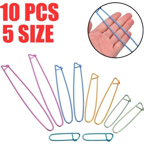 10pcs/set 5 Sizes Aluminum Stitch Holders Crochet Knitting Needles Widget Hook Knitting Aluminium Stitch Holders Brooch Pin