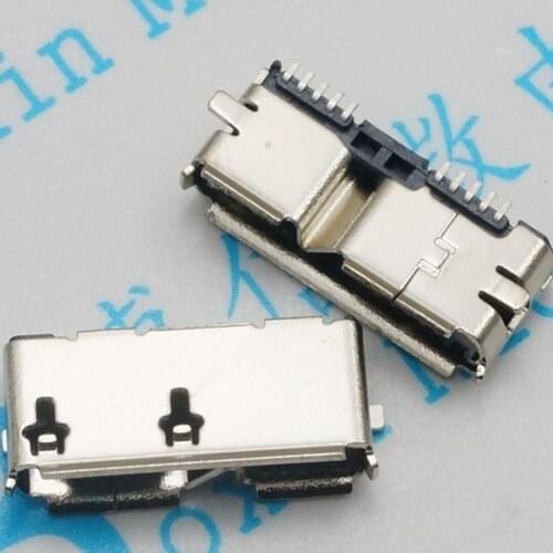 10PCS/Lot Micro USB 3.0 Female Jack/Socket connector SMT B type For Cameras /HDD/Mobile