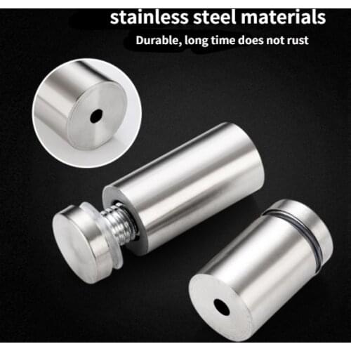 10PCS Glass Fasteners 16mm Stainless Steel Acrylic Advertisement Standoffs Pin Nails Billboard Fixing Screws Hardware