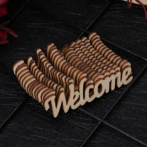15Pcs Wooden Welcome Table Confetti Scatter Vintage Rustic Wedding Party Decor Craft Scrapbook Decorations