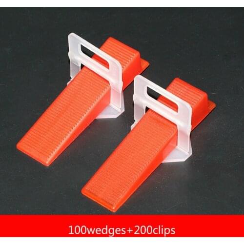 300pcs Plastic Ceramic Tile Leveling System 200 Clips+100 Wedges Tiling Flooring Tools Wedges Clips hot
