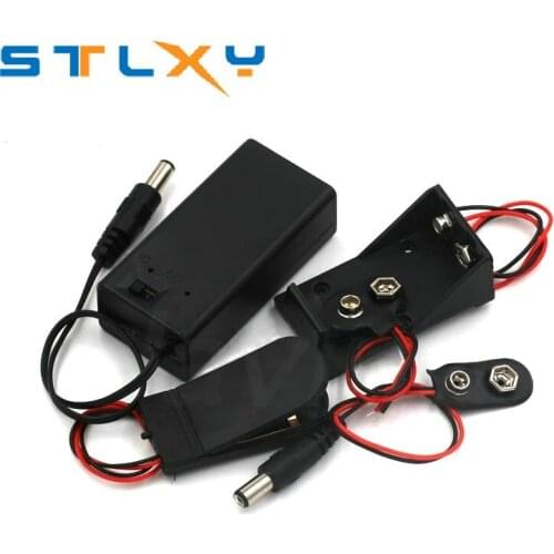 6F22 9V Battery Holder Box Case Wire With Plug Lead ON/OFF Switch Cover Case