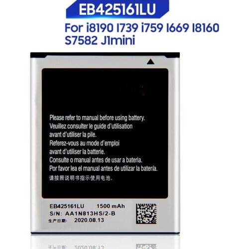 Original Samsung Battery For J1mini SM-J S7562 S7560 S7572 S7580 i8190 S7566 S7568 I739 i759 I669 I8160 S7582 EB425161LU 1500mAh