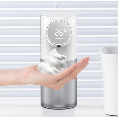 Auto Liquid Soap Foam Dispenser Rechargeable With Temperature Display Touchless Sensor Smart Hand Sanitizer Machine for Bathroom