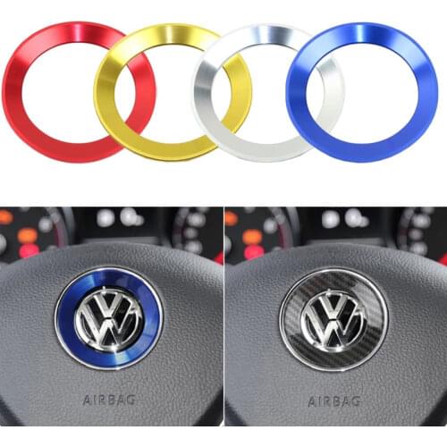 Car styling New 3D steering wheel aluminium alloy Sticker case for Volkswagen SCIROCCO AMAROK TRANSPORTER ARTEON CADDY CARAVELLE
