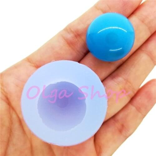 BYL357 21.2mm 2/3 Ball Cabochon Silicone Mold Resin Earrings Necklace Pendant Making Fondant Cake Decoration Candy Chocolate DIY