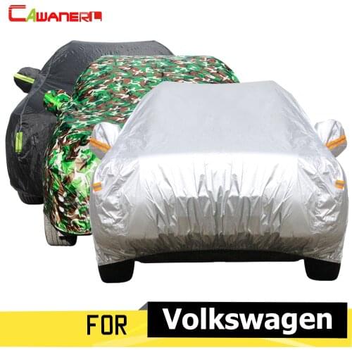 Cawanerl Car Cover Auto Anti UV Sun Snow Rain Resistant Car Cover Dust Proof For Volkswagen EOS FOX Routan Golf Bora Caddy