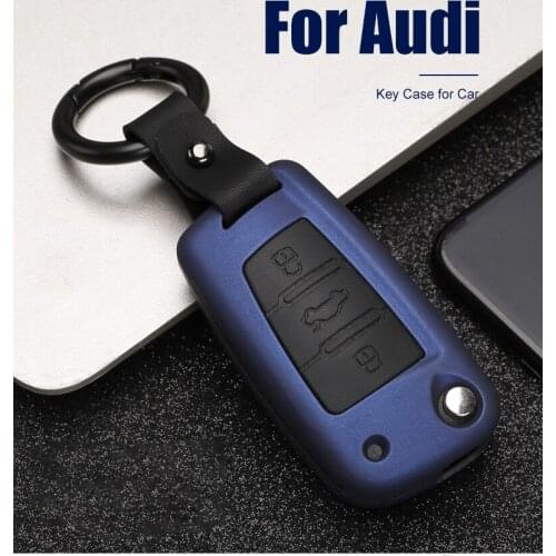 ABS Carbon fiber Silicone Car Key Cover Protector Case For Audi A3 A4 A5 C5 C6 8L 8P B6 B7 B8 C6 RS3 Q3 Q7 TT 8L 8V S3 keychain