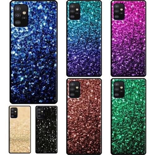 Aqua Blue Rainbow GLITTER SPARKLES Case For Samsung A51 A71 A41 A31 A11 A21S A20e A21S A10 A20S A40 A50 A70 A12 A32 A52 A72