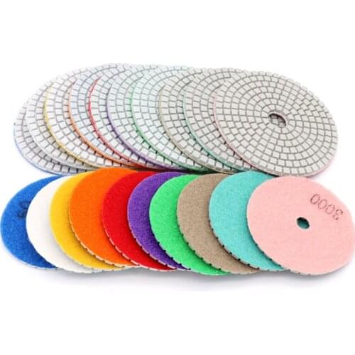 3"4"White Base Wet Diamond Polishing Pad Flexible Grinding Disc For Granite Stone Concrete Marble Ceramic Tiles 50-3000 Grit