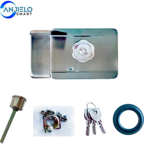 12V Electronic Door Lock Access Control System Silver Security Smart Intelligent Single Head Lock With for Home Intercom System