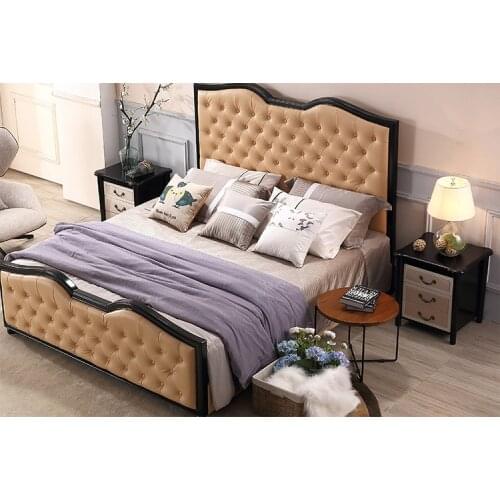 Europe and America Genuine leather bed frame Soft Beds Home Bedroom Furniture cama muebles de dormitorio / camas quarto 1.8*2 m
