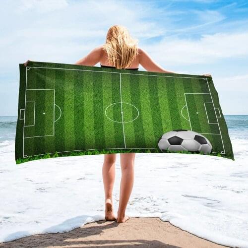 Soccer Football Game Gymnasium Bath Towel Camping Bathroom Accessories Microfiber Beach Towel Bath Towels for Adults