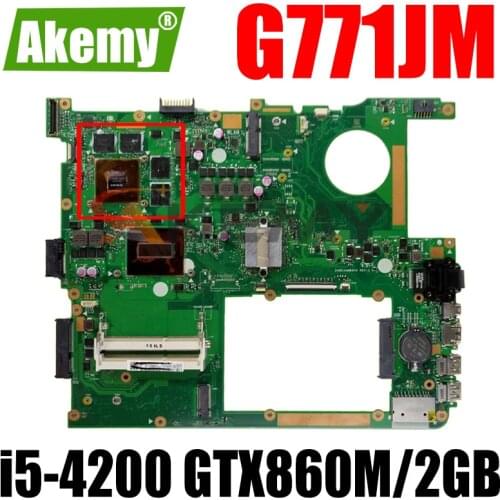 G771JM LVDS interface HM86 i5-4200 CPU GTX860M/2GB Mainboard For ASUS G771 G771J G7G771JM Laptop motherboard 100%Tested Working