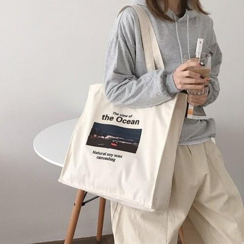 Vintage Painting Canvas Bag For Women 2021 New Shoulder Bag Large-capacity Shopper Bag Collage Student Handbag Books Bags Women