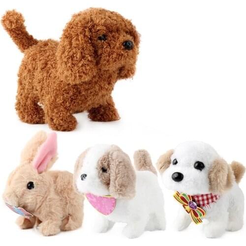 Electric Pets Doll Cute Simulation Puppy Plush Walking Smart Robot Dog Interactive Toys For Kids