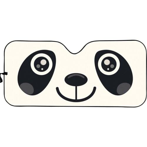 INSTANTARTS Lovely Panda Printing Front Windshield Sunshade Cute Car Accessories Car Sunshade Universal Car Windshield Covers