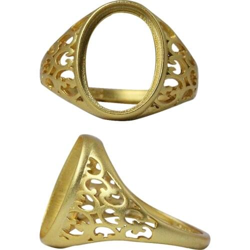 Beadsnice Sterling Silver Ring Blank Trendy Hollow Oval Flower Ring Accessories For Jewelry Making ID 41010