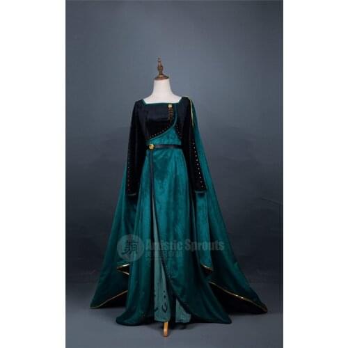 Queen Anna Cosplay Costume Snow Dress Coronation Dress Elegant Gorgeous Halloween Party High Quality A