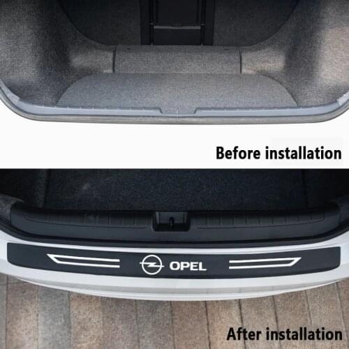 Leather Car Rear Bumper Stickers Trunk Guard Plate Molding For Opel astra j h g insignia mokka corsa d vectra Car Accessories