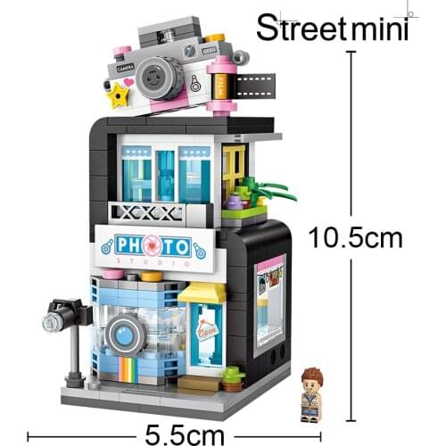 LOZ MINI City Street Blocks/loques Model Building BlocksBarber Bakery Photo Clothing Shop Architecture 2020 View gifts for kids