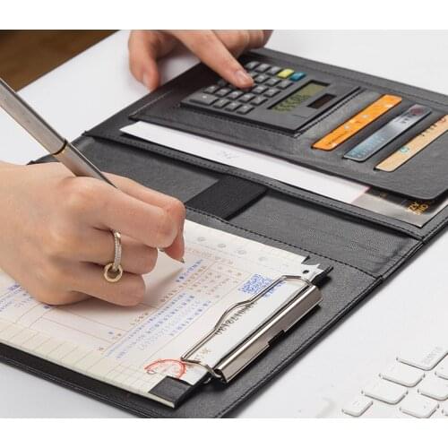 Multi-functional A5 filing folder sales business manager contract folder office paper clipboard writing pad notepad calculator