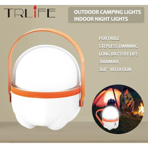 Multifunction 3000 mAh Night Light Camping Light USB Rechargeable Portable Lantern Waterproof with Hanging Hook Stepless Dimming