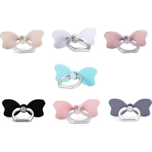 Reusable Bow Tie Finger Ring Smartphone Stand Holder Mobile Phone Holder Stand For iPhone iPad Huawei All Smart Phone