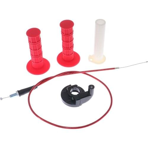 Motorcycle Grips With 1/4 Quick Turn Throttle Settle 1200MM Throttle Cable for PRO TAPER Handlebar Dirt Pit Bike Motocross Parts