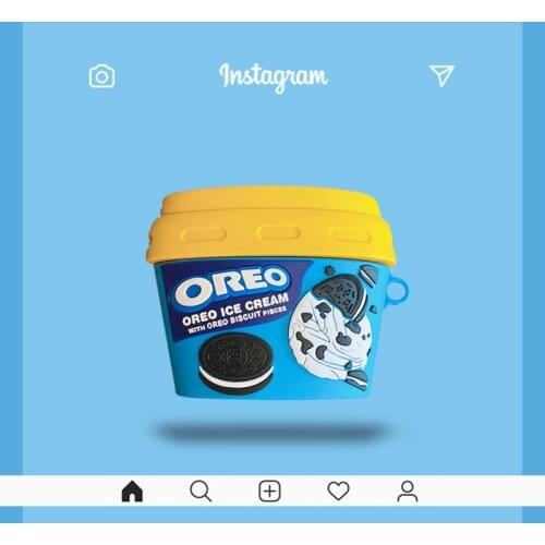 3D Cute Chocolate chip cookie ice cream earphone soft Case For apple Airpods 1 2 3 Pro Wireless charging Bluetooth headset cover